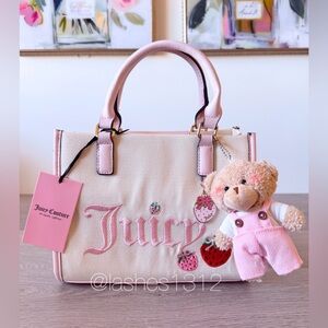 JUICY COUTURE Bag Berry Sweet Mini Tote - Cream with Strawberries